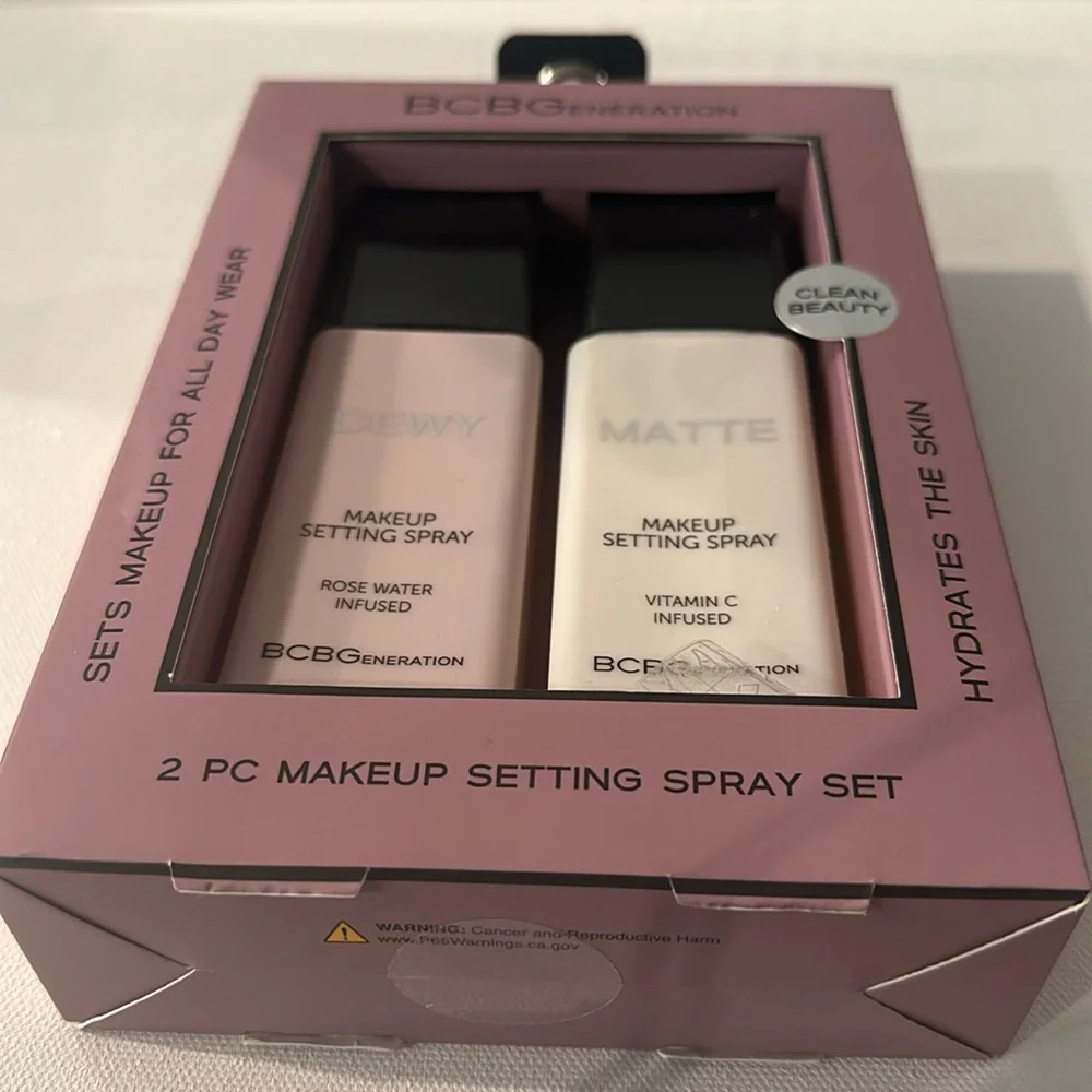 BCBGeneration Makeup Setting Spray Duo. Sets Makeup for all day wear.